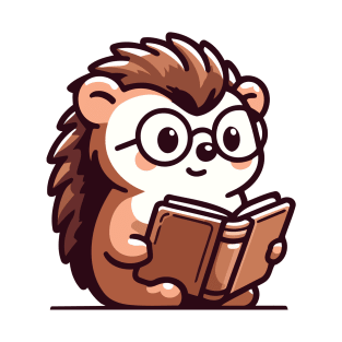 Scholarly Hedgehog: Adorable Book Lover Design! T-Shirt