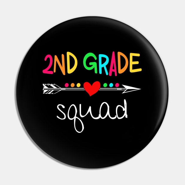 2nd Grade Squad Second Teacher Student Team Back To School Shirt Pin by Alana Clothing