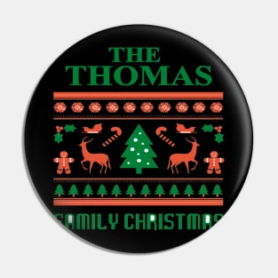 Family Christmas - Groovy Christmas THOMAS family, Family Christmas T-shirt, Pjama T-shirt Pin