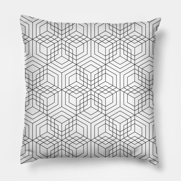 qbert snowflake pattern Pillow by goatboyjr