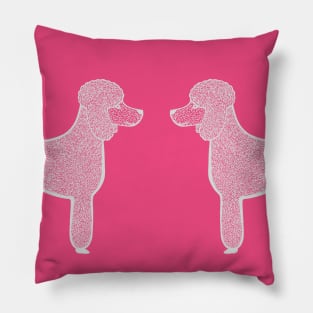 Poodles in Love - cute dog design - dark colors Pillow