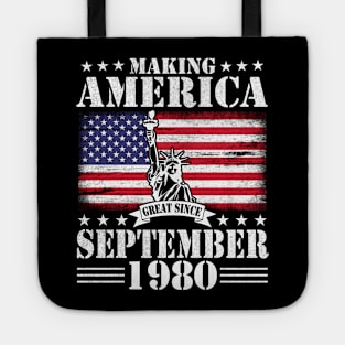 Happy Birthday To Me You Making America Great Since September 1980 40 Years Old Tote