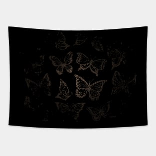 BUTTERFLY Red Gold, Retro Design, Ring Grid Tapestry