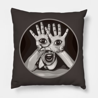 Weird Eyeball Hands Scream Pillow