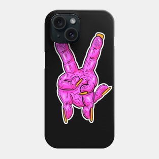 Zombie Fingers Peace Sign Pink Phone Case