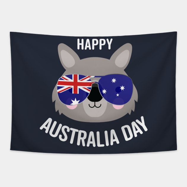 Happy Australia Day - wombat style Tapestry by Polyxz Design