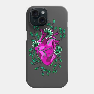 electric pink and green witchy anatomically correct heart cute gift Phone Case