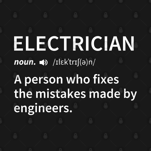 Electrician Definition Gift by DragonTees