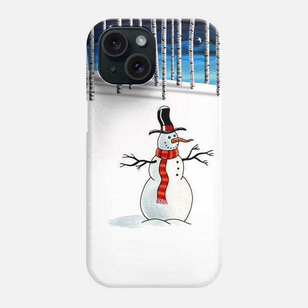 Christmas Snowman Phone Case by Scratch