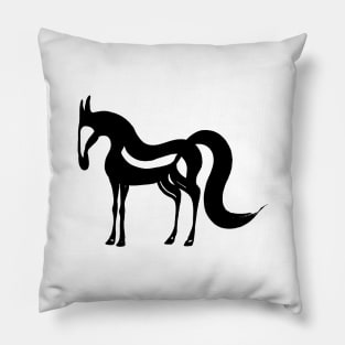 The Essence of a Horse (Black and White) Pillow