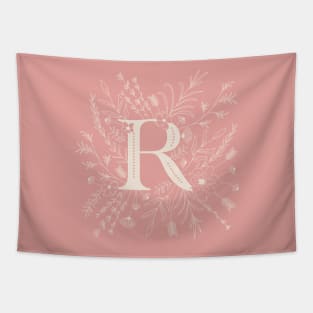 Botanical Letter R (Hibiscus Pink) Tapestry