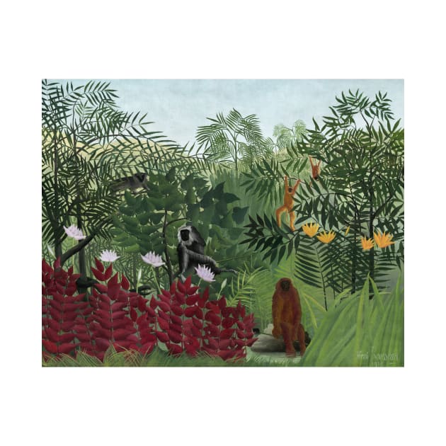 Tropical Forest with Monkeys by Henri Rousseau by Classic Art Stall