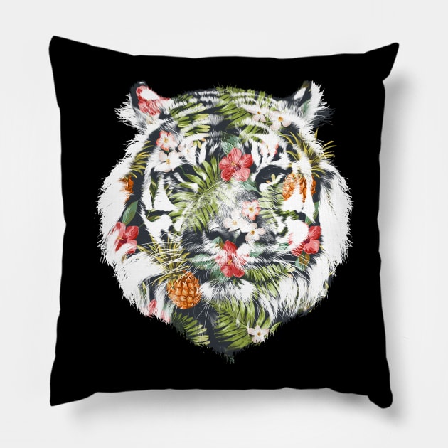 tropical tiger Pillow by astronaut