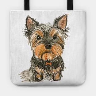 Cute Funny Angry Yorkshire Terrier Portrait Tote