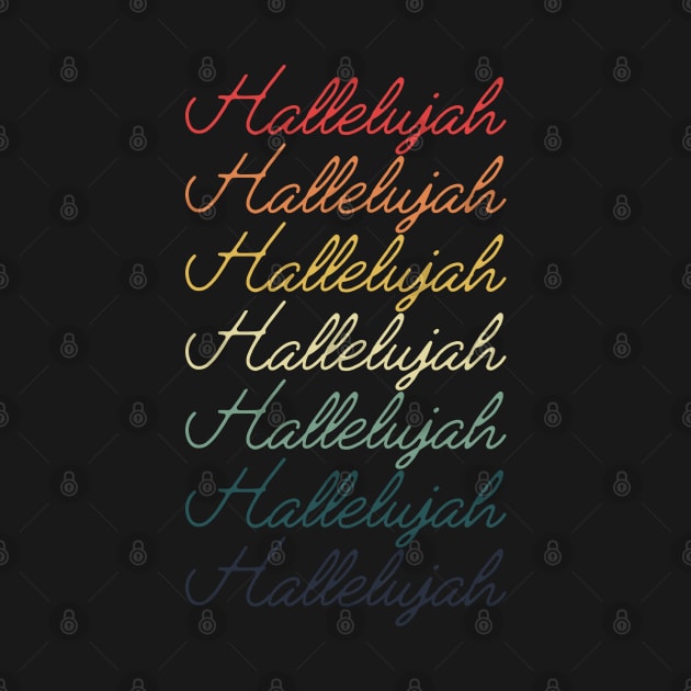 Hallelujah! Retro Vintage Typography Repeated Text by ebayson74@gmail.com