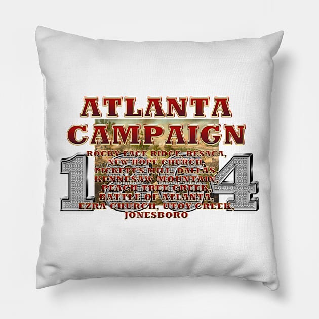 Atlanta Campaign, Civil War Pillow by teepossible