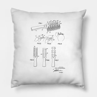 hair brush vintage patent drawing Pillow