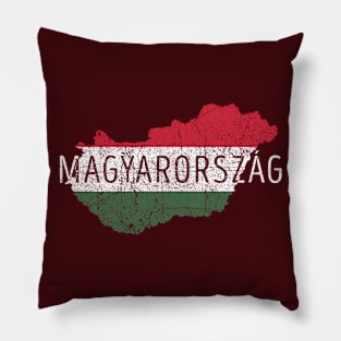 Hungary Map and Magyar Flag Souvenir Pillow