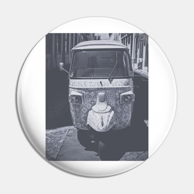 Tuk Tuk Black and White Pin by MarieCarr