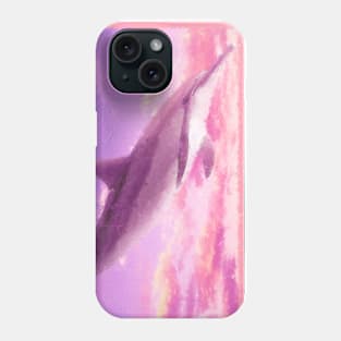 Dolphin in the sky painting Phone Case