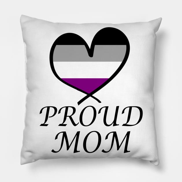 Proud Mom LGBT Gay Pride Month Asexual Flag Pillow by artbypond