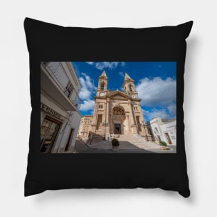 Cathedral Basilica of Saints Cosmas and Damian in Alberobello, Italy Pillow