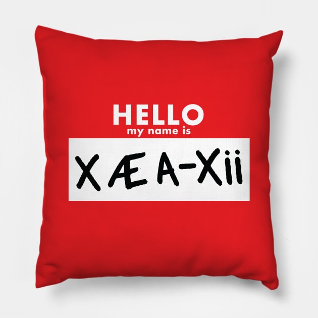 Hello My Name is X Æ A-Xii Pillow by Roufxis