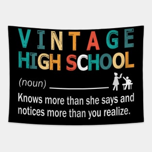 Vintage High School Teacher Knows More Than She Says And Notices More Than You Realize Back School Tapestry