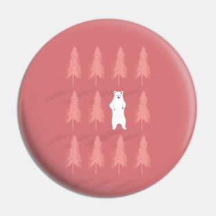 Polar Bear In The Forest Pin