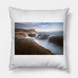 Water flowing over the rocks at Winney Bay on NSW Central Coast Pillow