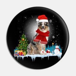 Funny Australian Shepherd Christmas T-shirt Pin