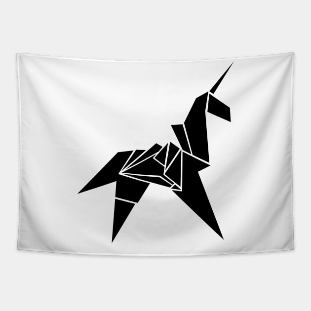 Origami Unicorn Tapestry by familiaritees