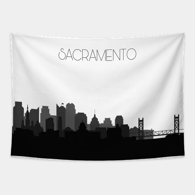 Sacramento Skyline V2 Tapestry by inspirowl