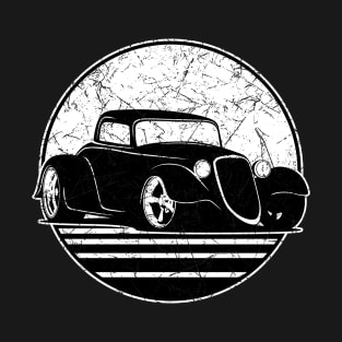 Retro Hot Rod Grungy Sunset Illustration T-Shirt