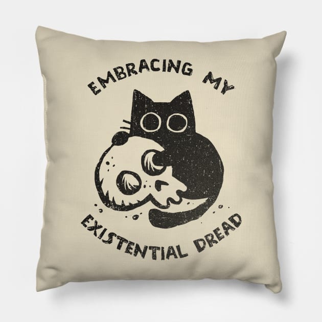 Embracing My Existential Dread Pillow by kg07_shirts