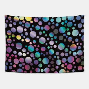 Iridescent Rainbow Circles Pattern Tapestry