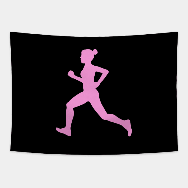 Pink Running Girl Tapestry by XOOXOO