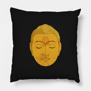 Head of Buddha by Reijer Stolk digitally recreated Pillow