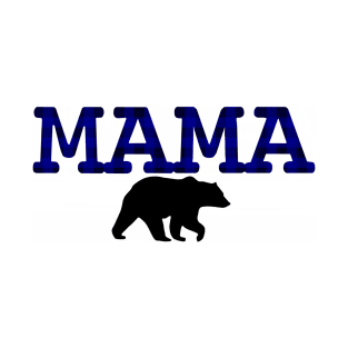 Mama Bear Dark Blue Plaid Check T-Shirt