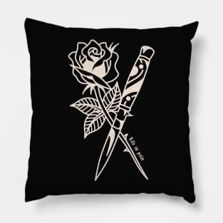 Rose knife tattoo Pillow