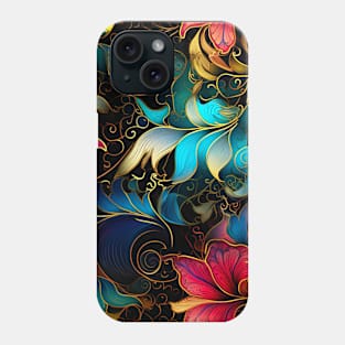 Vibrant neon colorful floral pattern Phone Case