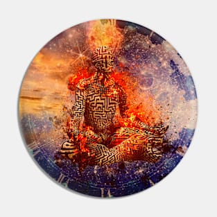 Flaming Meditation Pin