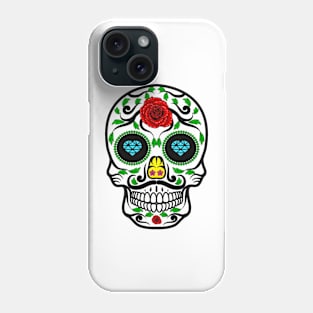 Mexican sugar skull with mustache Phone Case