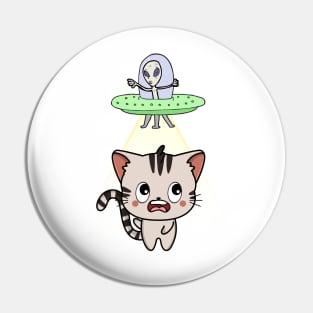 Funny tabby cat is being abducted by aliens Pin