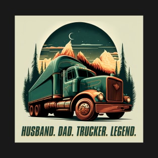 Husband Dad Trucker Legend #5 T-Shirt