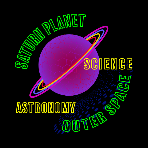 Saturn Planet Astronomy Outer Space Science Funny Graphic Design Gifts T-shirt by Sodsai