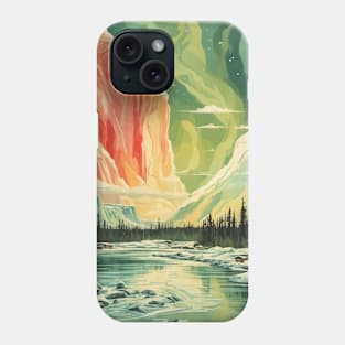 Yellowknife Canada Aurora Borealis Vintage Poster Tourism Phone Case