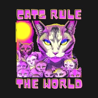 Cats Rule The World Funny Gifts for Cat Lovers Owners T-Shirt