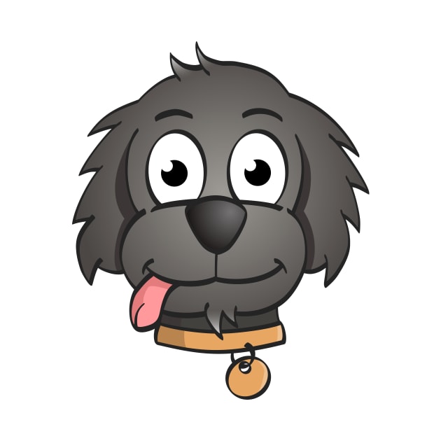 Funny cartoon style illustration of a dog head by Stefs-Red-Shop