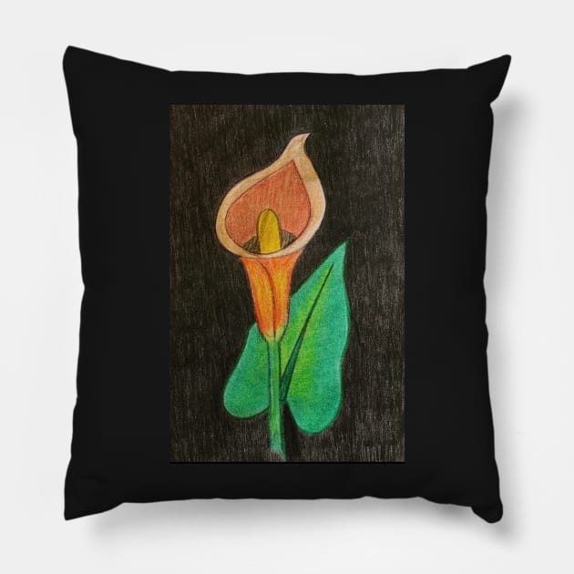 Calla Lily Single Pillow by BrushingBlu-LTD